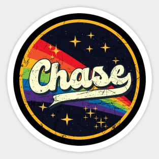 Chase // Rainbow In Space Vintage Grunge-Style Sticker